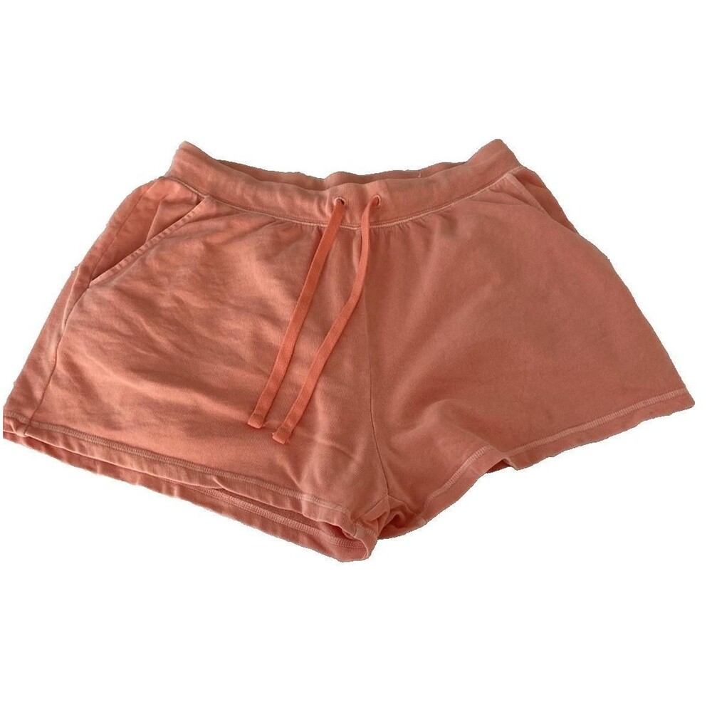 Old Navy Knit Shorts Womens L Orange Pull On Front Tie Slash Pocket Stretch